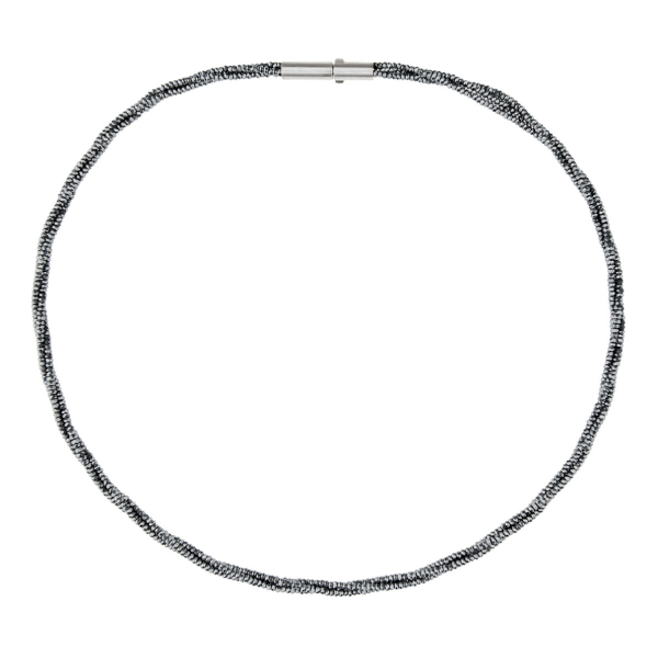 Ernstes Design, Collier, Kette, facettierter schwarzer Hämatit K858